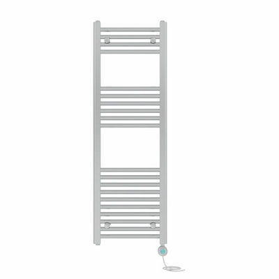 Right Radiators Prefilled Thermostatic WiFi Electric Heated Towel Rail Straight Bathroom Ladder Warmer - Chrome 1200x400 mm
