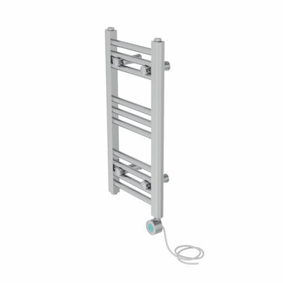 Right Radiators Prefilled Thermostatic WiFi Electric Heated Towel Rail Straight Bathroom Ladder Warmer - Chrome 600x300 mm