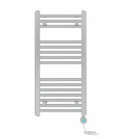 Right Radiators Prefilled Thermostatic WiFi Electric Heated Towel Rail Straight Bathroom Ladder Warmer - Chrome 800x400 mm