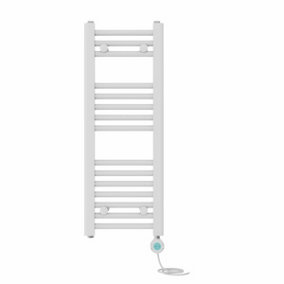 Right Radiators Prefilled Thermostatic WiFi Electric Heated Towel Rail Straight Bathroom Ladder Warmer - White 800x300 mm