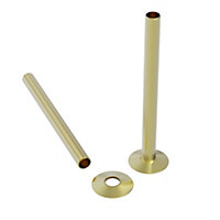 Right Radiators Radiator Pipes and Collars Easy Fit Packs 180mm Pipes Brushed Brass