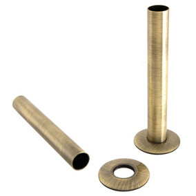 Right Radiators Radiator Pipes and Collars Easy Fit Packs 180mm Pipes Polished Antique Brass