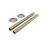 Right Radiators Radiator Pipes and Collars Easy Fit Packs Brushed Brass 15mm x 180mm