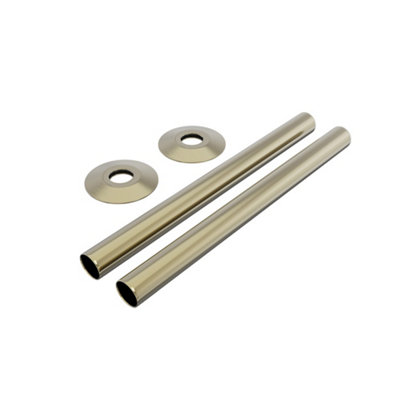 Right Radiators Radiator Pipes and Collars Easy Fit Packs Brushed Brass ...