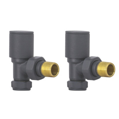 Right Radiators Radiator Valve 15mm Manual Angled Valves One Pair Anthracite