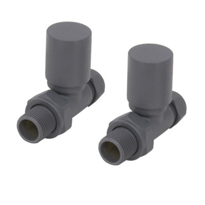 Right Radiators Radiator Valve 15mm Manual Straight Valves One Pair Anthracite