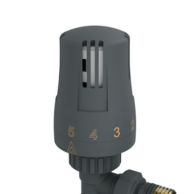 Right Radiators Thermostatic Anthracite TRV & Lockshield Angled ...