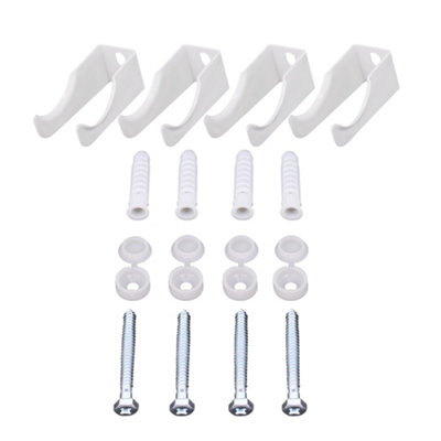 Right Radiators Traditional 4 Column Radiator Fittings Set Wall Mounting Kit White