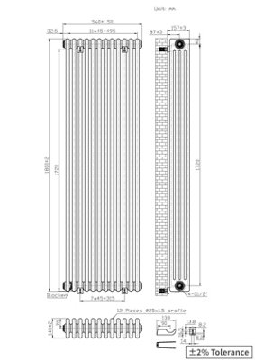 Right Radiators Traditional 4 Column Radiator Vertical Heating Cast ...