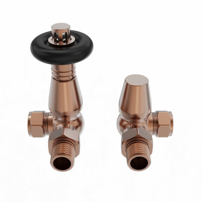 Right Radiators Traditional Antique Design Brushed Copper TRV Corner ...