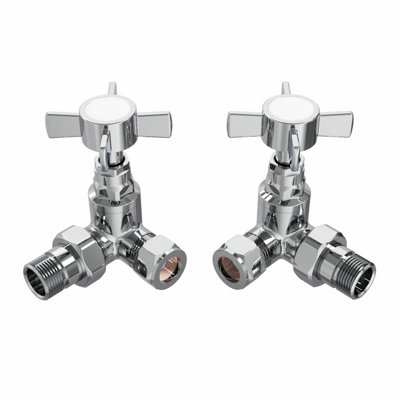 Right Radiators Traditional Cross Head Corner Heated Towel Rail Radiator Valves Chrome Pair Price Comparisons | Compare The Build