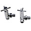 Right Radiators Traditional Towel Rail Radiator Valves Angled Chrome Central Heating Taps 15mm (Pair)
