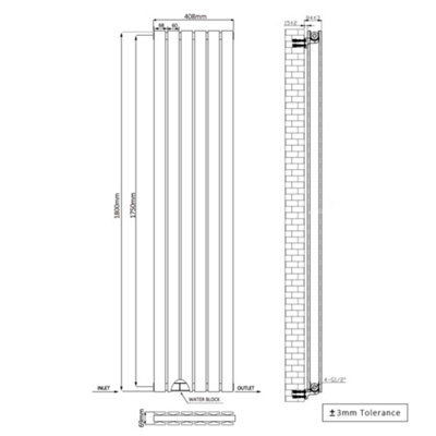 RIGHT RADIATORS VERTICAL DOUBLE FLAT PANEL RADS DESIGNER RADIATOR ...