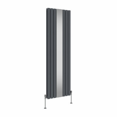 Right Radiators Vertical Radiator Double Flat Panel Central Heating Radiator with Mirror Anthracite 1800 x 553mm