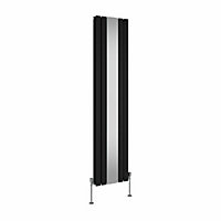 Right Radiators Vertical Radiator Double Flat Panel Central Heating Radiator with Mirror Black 1800 x 417mm
