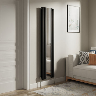 Right Radiators Vertical Radiator Double Flat Panel Central Heating Radiator with Mirror Black 1800 x 417mm Price Comparisons | Compare The Build