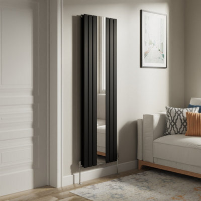Right Radiators Vertical Radiator Double Flat Panel Central Heating Radiator with Mirror Black 1800 x 553mm Price Comparisons | Compare The Build