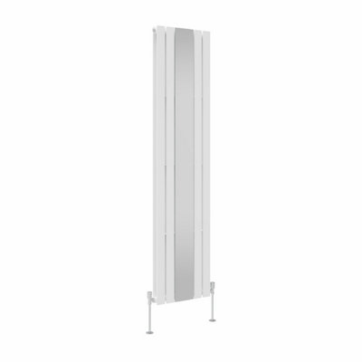 Right Radiators Vertical Radiator Double Flat Panel Central Heating Radiator with Mirror White 1800 x 417mm