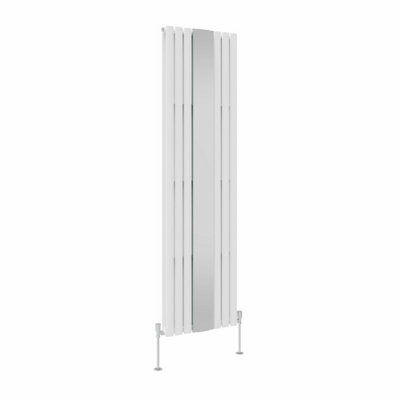 Right Radiators Vertical Radiator Double Oval Column Central Heating Radiator with Mirror White 1800 x 500mm