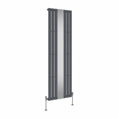 Right Radiators Vertical Radiator Single Flat Panel Central Heating Radiator with Mirror Anthracite 1800 x 553mm