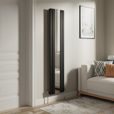 Right Radiators Vertical Radiator Single Flat Panel Central Heating Radiator with Mirror Black 1800 x 417mm Price Comparisons | Compare The Build