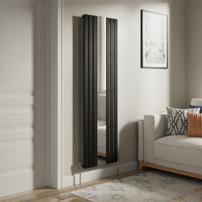 Right Radiators Vertical Radiator Single Flat Panel Central Heating Radiator with Mirror Black 1800 x 553mm Price Comparisons | Compare The Build