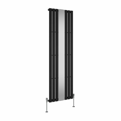 Right Radiators Vertical Radiator Single Flat Panel Central Heating Radiator with Mirror Black 1800 x 553mm