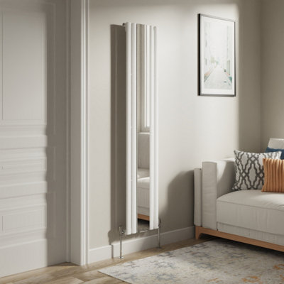 Right Radiators Vertical Radiator Single Oval Column Central Heating Radiator with Mirror White 1800 x 380mm Price Comparisons | Compare The Build
