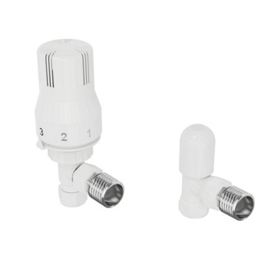 Right Radiators White Angled TRV Thermostatic Radiator Valve and ...