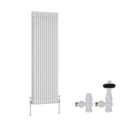 Right Radiators White Traditional 3 Column Radiator Vertical Cast Iron ...