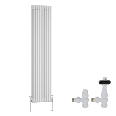 Right Radiators White Traditional 3 Column Radiator Vertical Cast Iron ...