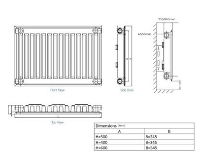 Right Radiators White Type 11 Single Panel Single Convector Radiator ...