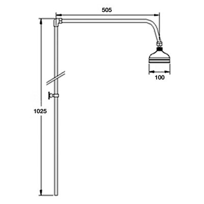 Rigid Riser Shower Kit with Swivel Spout - Chrome - 4