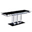 Rihanna Extending Black Glass Dining Table With Chrome Supports