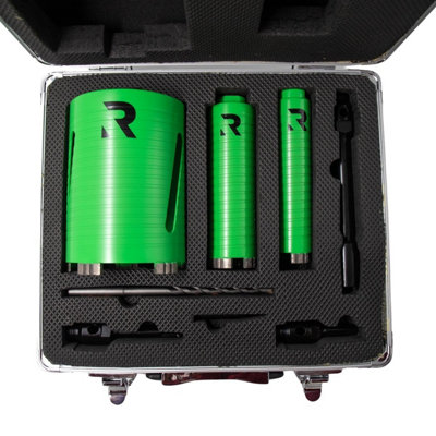 RIKA Turbo Diamond Core Set 3pc For Drilling Masonry & Bricks Carry ...