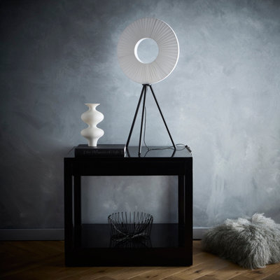 Riley Black Led Table Lamp with White Shade