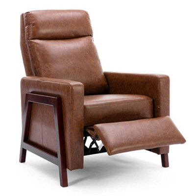 Push back recliner leather hotsell