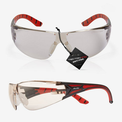 RILEY Stream Red Frameless Metal-Free Safety Glasses with LED Light ...