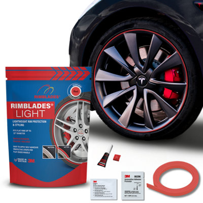 Rimblades Light - Single Replacement Unit Rim Protector - 1 Wheel - Red
