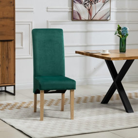 Rimini Velvet Fabric Dining Chairs - Set of 2 - Green