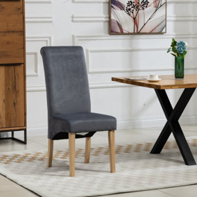 Rimini Velvet Fabric Dining Chairs - Set of 2 - Grey