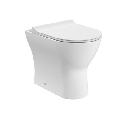 Rimless Back to Wall Toilet Pan & Soft Close Sandwich Seat
