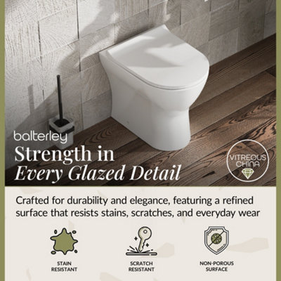 Rimless Back to Wall Toilet Pan & Soft Close Sandwich Seat