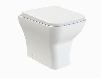 Rimless Back to Wall Toilet Pan & Soft Close Seat - 410mm x 365mm x 500mm