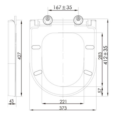 Rimless Back to Wall Toilet with Concealed Cistern & Brushed Brass Flush Button