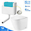 Rimless Back to Wall Toilet with Concealed Cistern & Chrome Flush Button