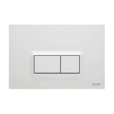 Rimless Wall Hung Toilet Pan & VITRA 1.27m Concealed WC Cistern Frame Square Plate-Complete Set - Gloss White Plate