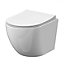 Rimless Wall Hung Toilet Pan with GROHE 1.13m Concealed Cistern Frame - Cool Sunrise Dual Flush Plate