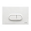 Rimless Wall Hung Toilet & VITRA 0.75m Low Concealed Cistern Frame Curve Plate-Complete Set -Gloss White Plate