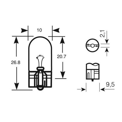 Ring Capless 501 panel, interior and side and tail bulb 12V 5W W2.1X9.5d